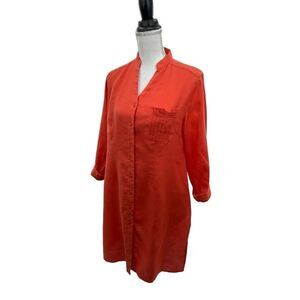 Isabella bird 100% linen tunic orange